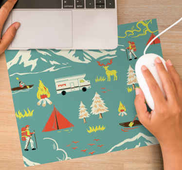Retkeilijä, puut ja reitti kuvio hiirimatto - Tenstickers