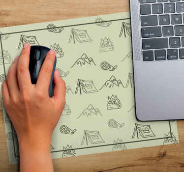손으로 그린 캠핑 물건 마우스 패드 패턴 - TenStickers