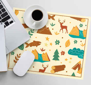 Timp de campare desenat, mouse pad pentru chestii de munte - TenStickers