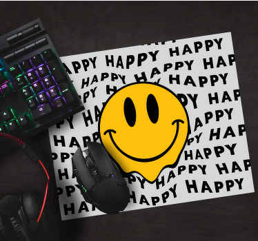 大きなスマイリーハッピーフェイスオリジナルマウスパッド - TENSTICKERS