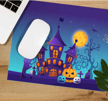 Mousepad weihnachten gespenstisches halloween schloss - TenStickers