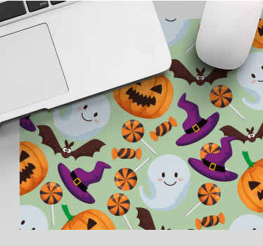 Cartoon ghosts and with hats pattern  mouse pad - TenStickers