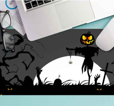 Christmas mouse pad spooky harvest scene - TenStickers