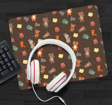 Cute Wild Animals and Owls mouse pad patterns - TenStickers