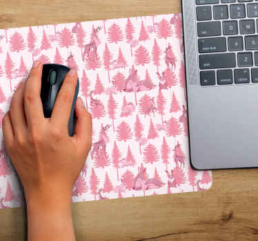 Smukke pink rensdyr musemåtte mønstre - TenStickers