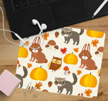 Rakun baykuş tavşan kabak mouse pad desenleri - TenStickers