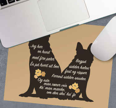 Jeg har en hund musemåtte citater - TenStickers