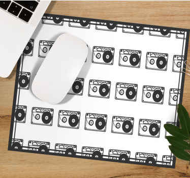 Mustavalkoinen 80 -luvun kasetti Alkuperäinen hiirimatto - Tenstickers