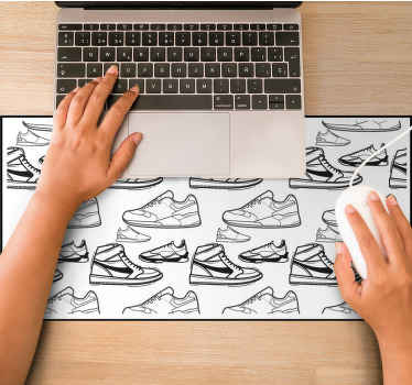 レトロスニーカー柄オリジナルマウスパッド - TENSTICKERS