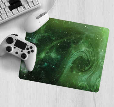 带有绿色鼠标垫的空间视图 - TenStickers