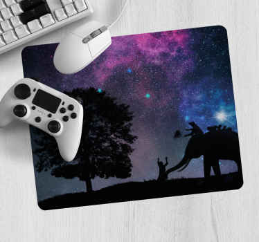 αυθεντικό mouse pad με έναστρο εγγύς ελέφαντα - TenStickers