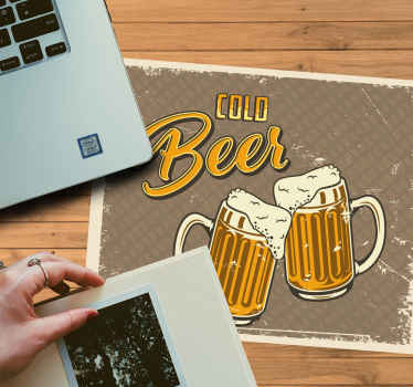Alfombrilla ratón original Cerveza fría efecto retro sucio - TenVinilo