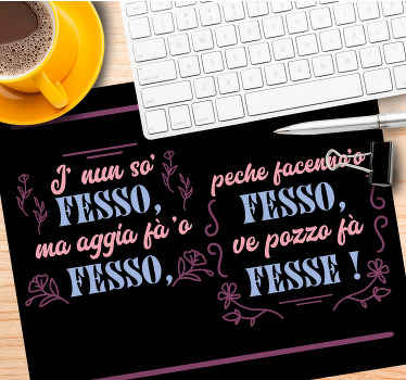 Tappetino mouse con frase famoso attore Napoli - TenStickers