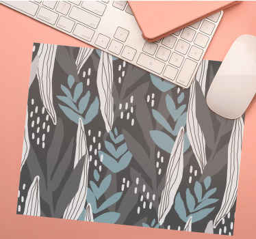 Gėlėtas pilkas akvarelis originalus pelės kilimėlis - „Tenstickers“