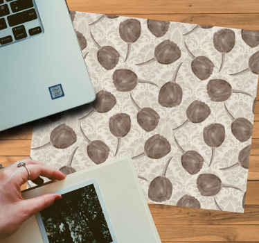 Tekstur musemåtte botanisk illustration baggrund - TenStickers