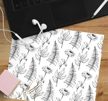 Mouse pad patterns floral sketches design - TenStickers