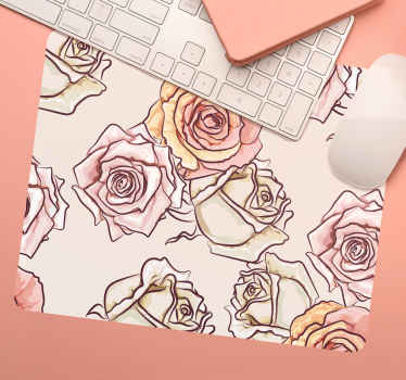 Ruusukuvio englantilaiseen tyyliin Alkuperäinen hiirimatto - Tenstickers