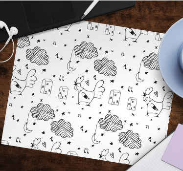 Mouse pad patterns charming black illustrations - TenStickers