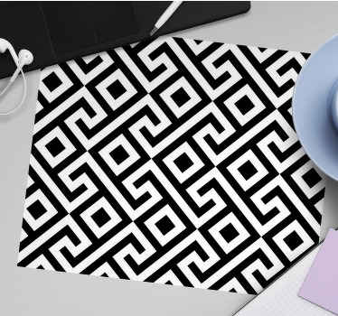 Black and white intricate geometric mouse pad - TenStickers