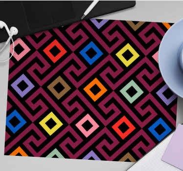 Colorful geometric labyrinth  original mouse pad - TenStickers
