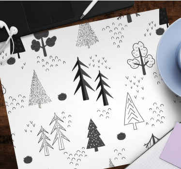 最小限の木の北欧スタイルのオリジナルのマウスパッド - TENSTICKERS