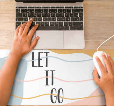 Pastel colors let it go phrase design mouse pad - TenStickers