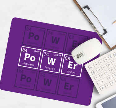 Power chemical element word mouse pad quotes - TenStickers