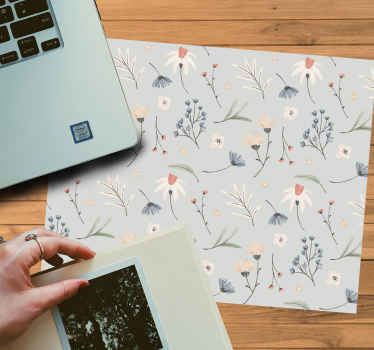 ποντικί χαλάκι μοτίβο γκρι floral hamptons - TenStickers