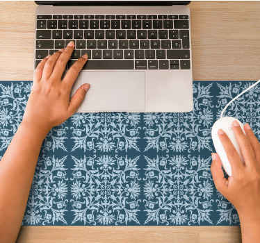 Tekstur musemåtte med detaljeret botanisk print - TenStickers