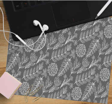 Floral Leaf Motif mouse pad patterns - TenStickers