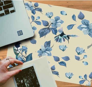 Mouse pad patterns floral hummingbird design - TenStickers