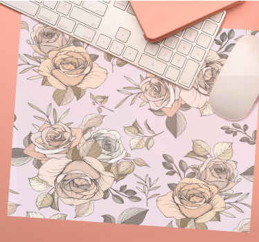 Sfondo rosa shabby chic più tappetini per il mouse - TenStickers