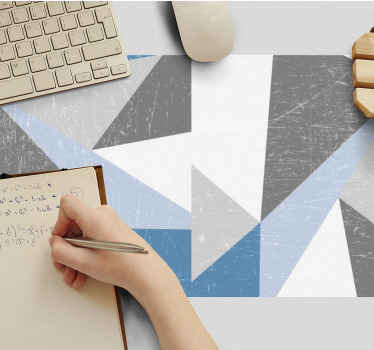 Grey and blue geometric pattern mouse pad - TenStickers