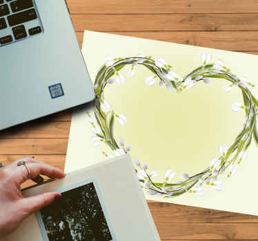 Cute snowdrops heart design more mousepads - TenStickers