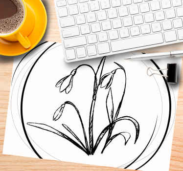 Søt tegning snøklokke sirkel flere musematter - Tenstickers