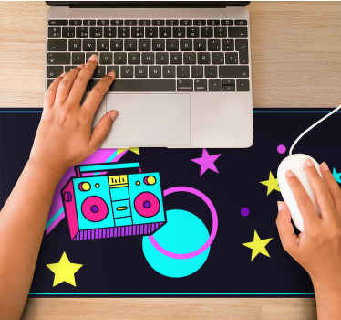 80s style colorful boombox original mouse pad - TenStickers