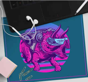 80s style cool dinosaur  original mouse pad - TenStickers