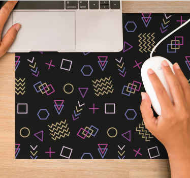 Colorful doodles 80s pattern original mouse pad - TenStickers