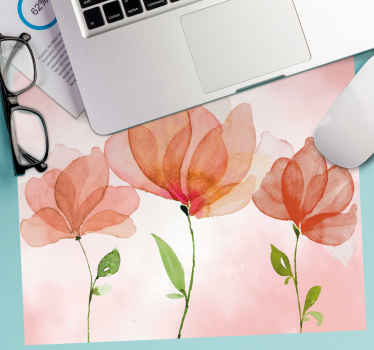 "glamour stílusú" rózsaszín pipacsos eredeti egérpad - TenStickers