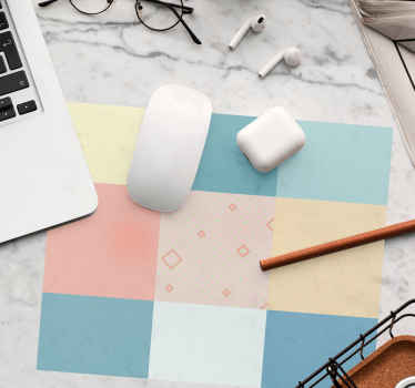 Alfombrilla de ratón texturas Patchwork colorido patrón retro - TenVinilo