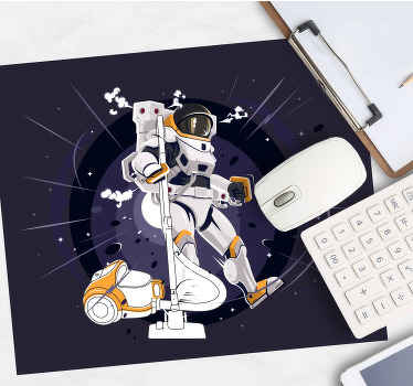 Mouse pad original diseño astronauta limpiando el espacio - TenVinilo
