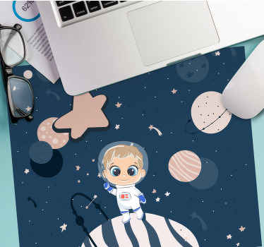 Star and baby astronaut design vinyl mouse pad - TenStickers