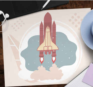 Pastel rumskib galakse original musemåtte - TenStickers