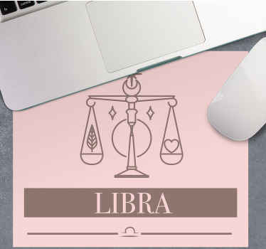 Libra rosa kort stjernetegn design musematte original - Tenstickers