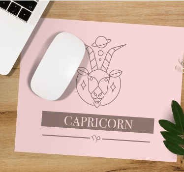 Steinbukken rosa kort stjernetegn design musematte original - Tenstickers