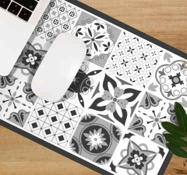 Tapetes de rato originais Lindos azulejos cinza - TenStickers