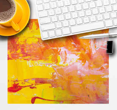Orange abstract design gaming mouse pad - TenStickers