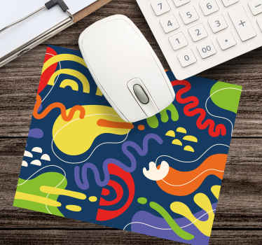 Vibrerende abstrakte spiraler tekstur musemåtte - TenStickers