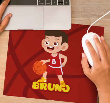 Tapis de souris nom Joueur de basket-ball enfant avec nom - TenStickers