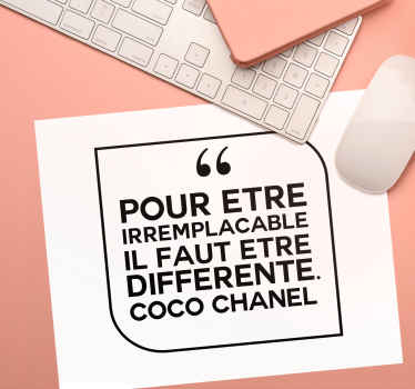 Tapis de souris citation citation inspirante de Chanel - TenStickers